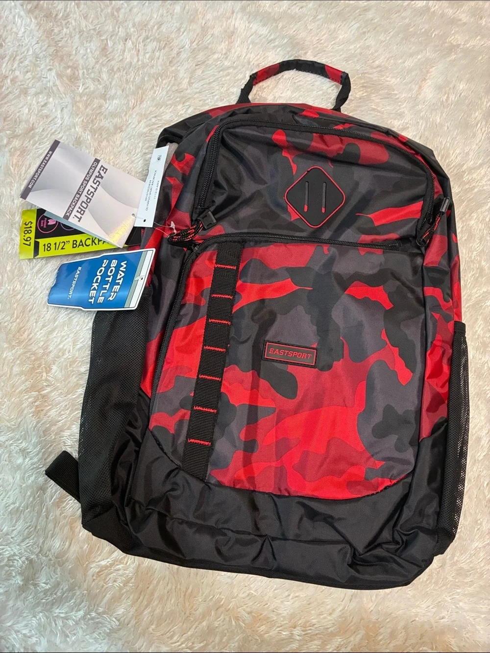 Black and Red Camo Men's Backpack